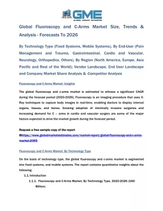 global fluoroscopy and c arms market size trends