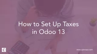 How to Set Up Taxes in Odoo 13