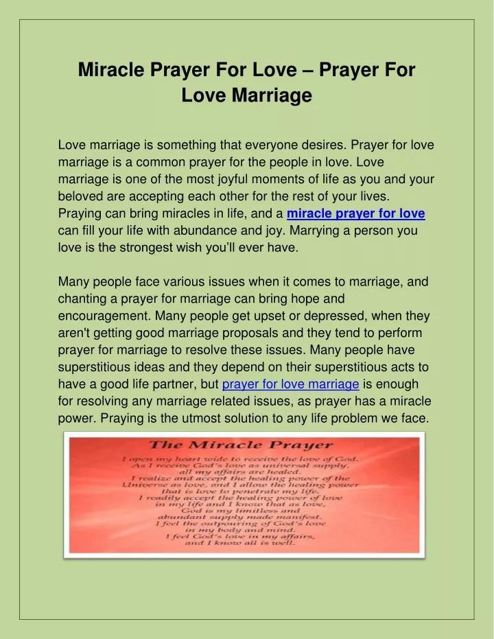 miracle prayer for love prayer for love marriage