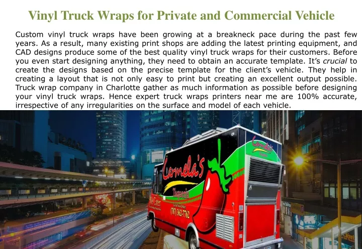 vinyl truck wraps for private and commercial