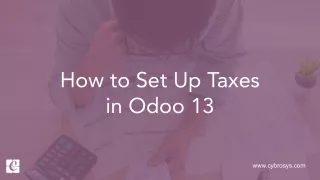 how to set up taxes in odoo 13