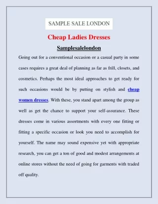 cheap ladies dresses samplesalelondon