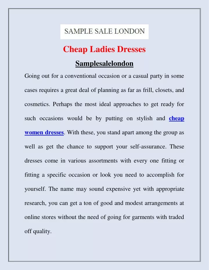 cheap ladies dresses samplesalelondon