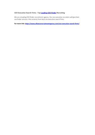 ceo executive search firms top leading ceo finder