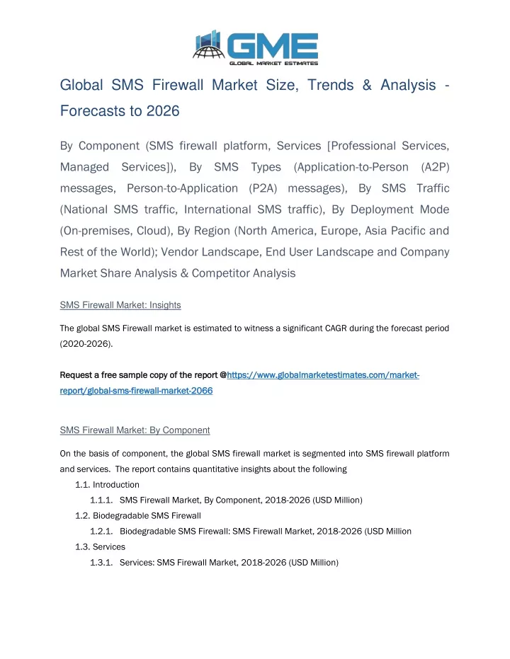 global sms firewall market size trends analysis