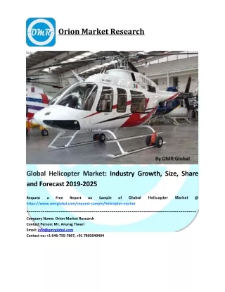 Global Helicopter Market Growth, Size, Share, Industry Report and Forecast to 2019-2026