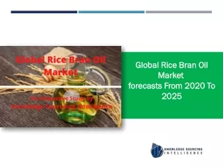 Rice Bran Oil Market to grow at a CAGR of 4.51% (2019-2025)