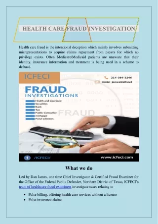 health care fraud investigation