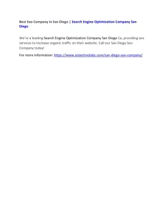 best seo company in san diego search engine