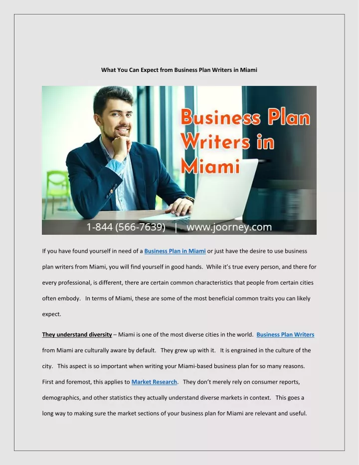 what you can expect from business plan writers