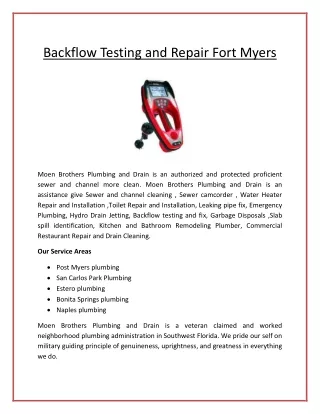 backflow testing and repair fort myers
