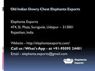 Old Indian Dowry Chest Elephanta Exports