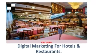 Digital marketing for hotels and restaurants | KRV GURU