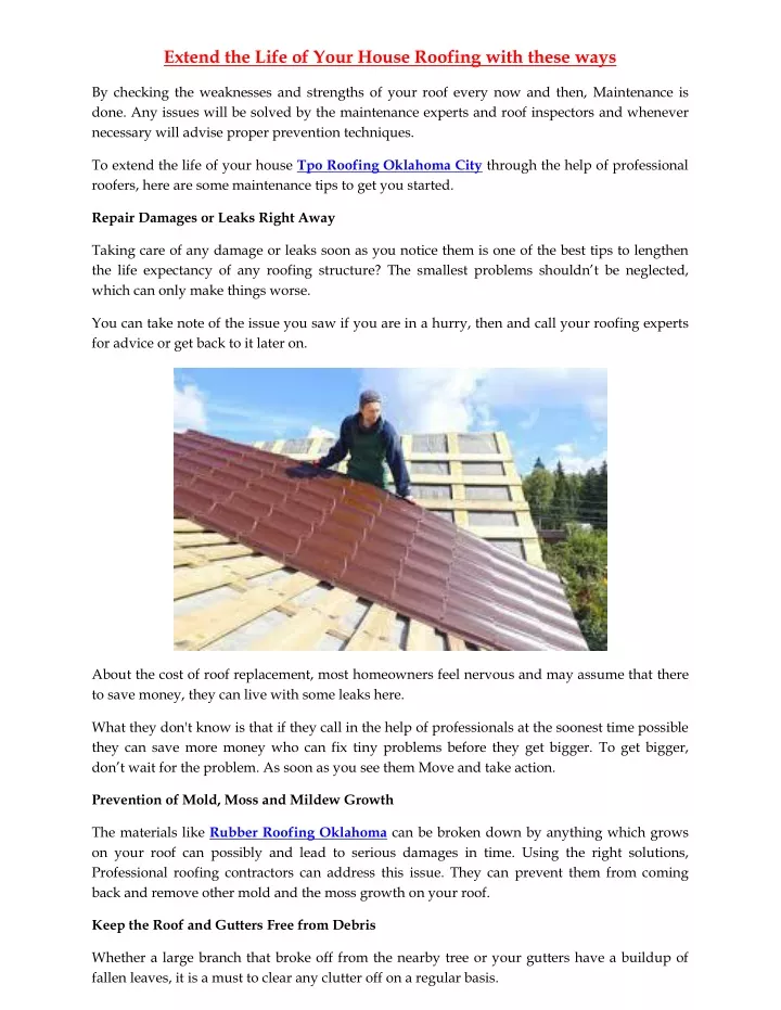extend the life of your house roofing with these