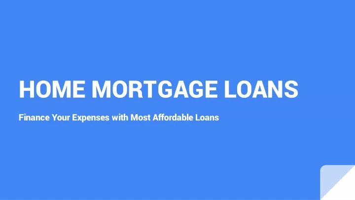 home mortgage loans