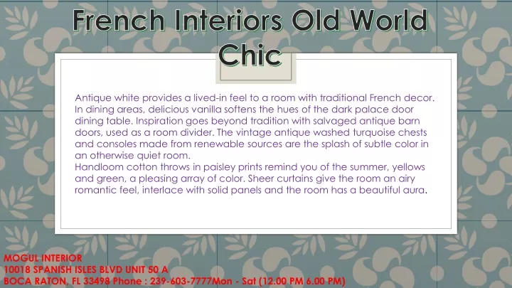 french interiors old world chic