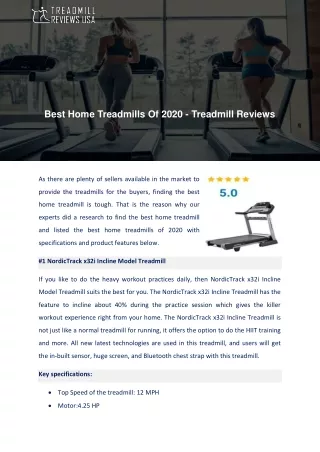 Best Home Treadmills Of 2020 - Treadmill Reviews