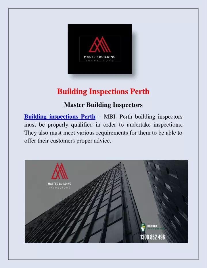 building inspections perth