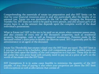 Estate tax - The simple Fundamentals