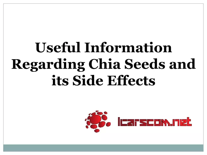 useful information regarding chia seeds