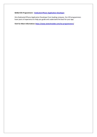 skilled ios programmers dedicated iphone