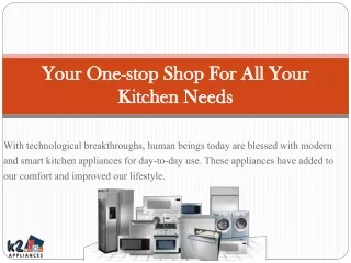 Your One-stop Shop For All Your Kitchen Needs