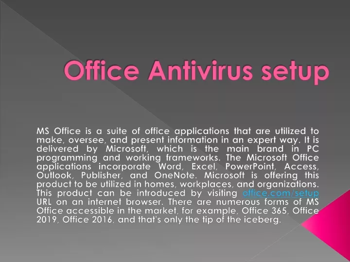 office antivirus setup