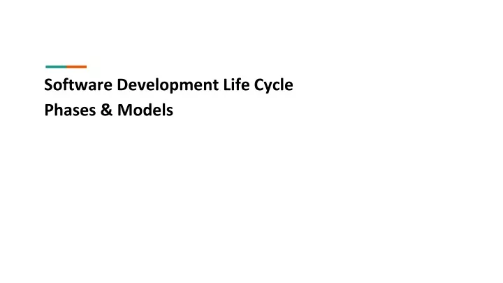 software development life cycle phases models