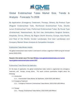 global endotracheal tubes market size trends