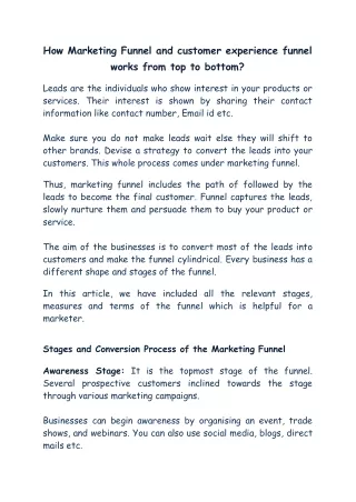 how marketing funnel and customer experience