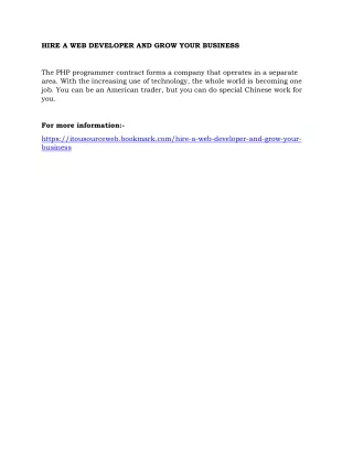 hire a web developer and grow your business