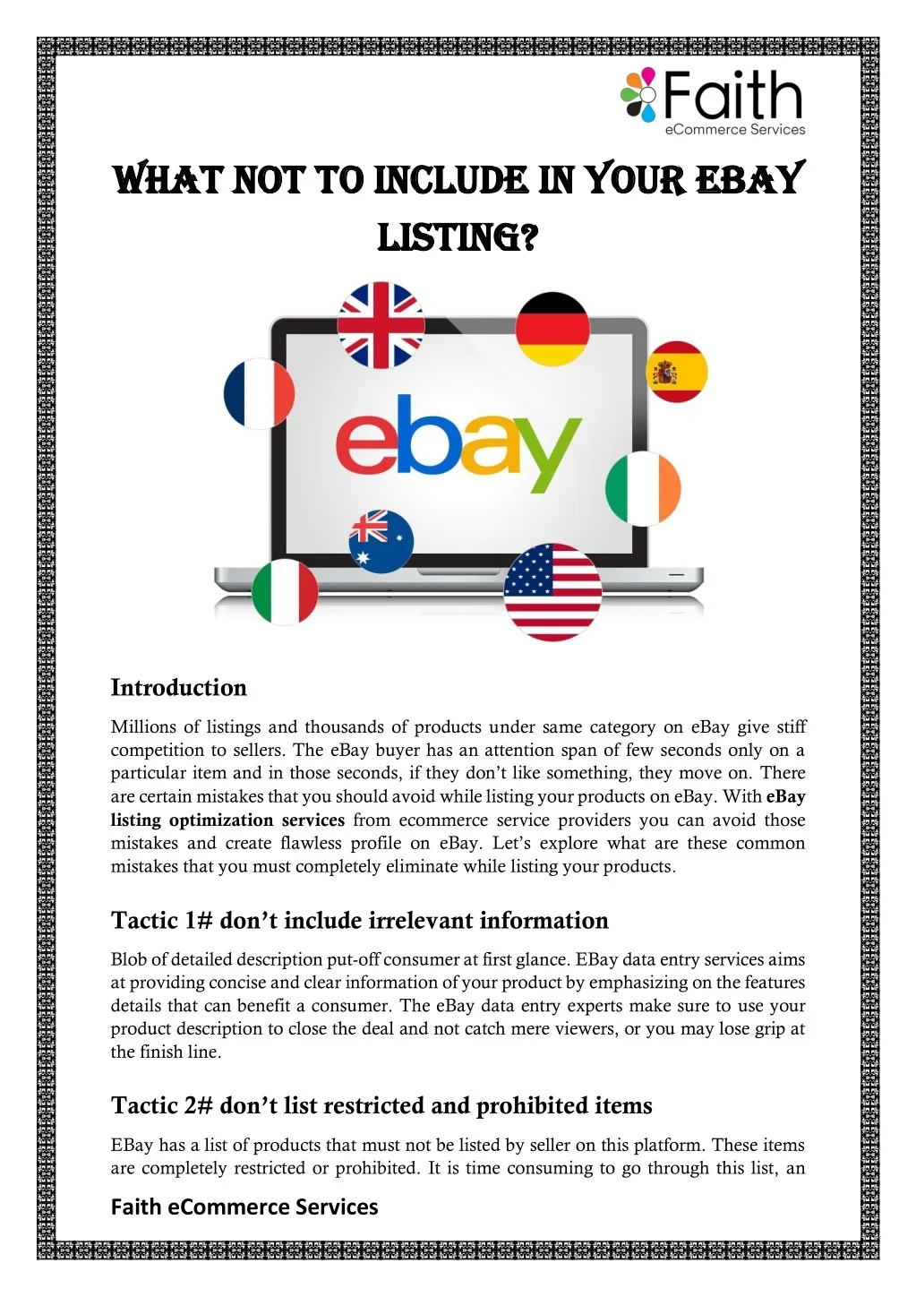 Not To Include PPT - What Not To Include In Your Ebay Listing? PowerPoint Presentation ...