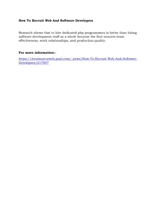 how to recruit web and software developers