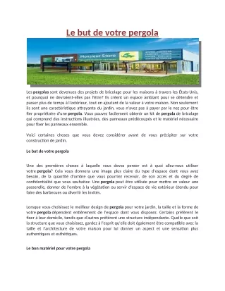 le but de votre pergola