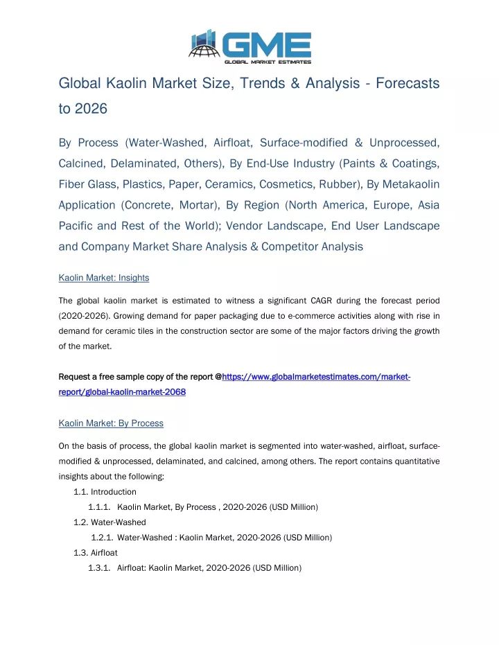 global kaolin market size trends analysis