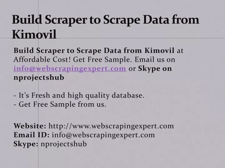 build scraper to scrape data from kimovil