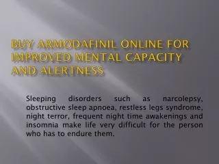 Buy Armodafinil Online for Improved Mental Capacity and Alertness