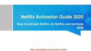 Netflix Activation via Netflix.com/activate