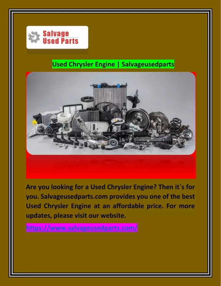 used chrysler engine salvageusedparts
