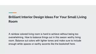 brilliant interior design ideas for your small living room