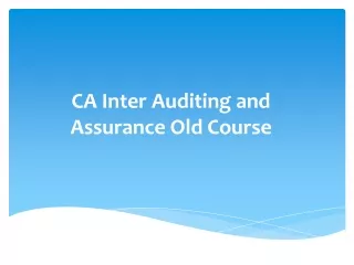 CA Inter Auditing and Assurance New Course