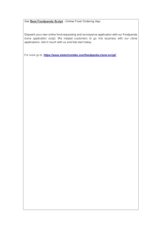 get best foodpanda script online food ordering app