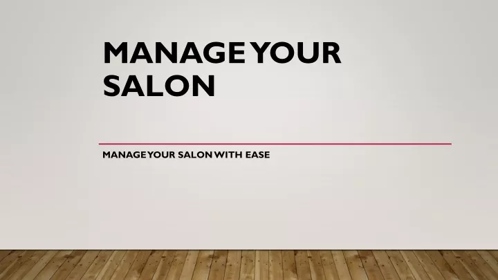 manage your salon