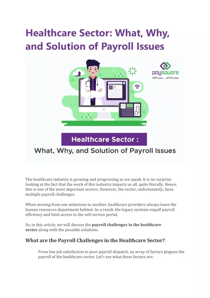 healthcare sector what why and solution