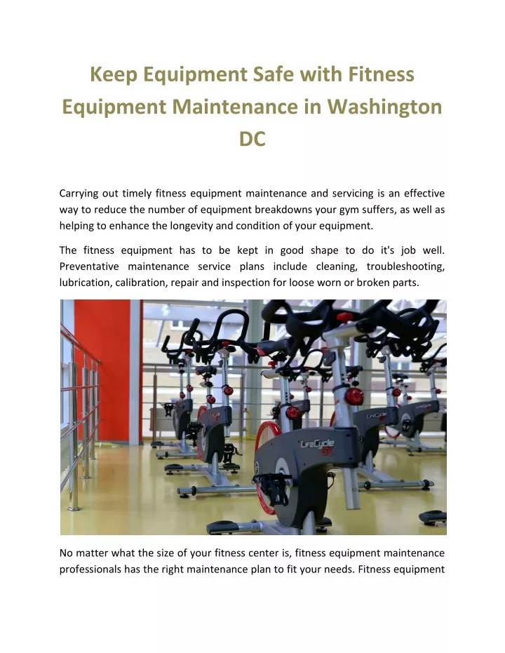 keep equipment safe with fitness equipment