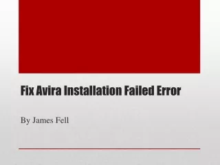 How to Fix Avira Installation Failed Error?