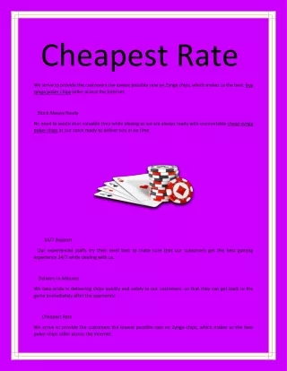 Cheapest Rate
