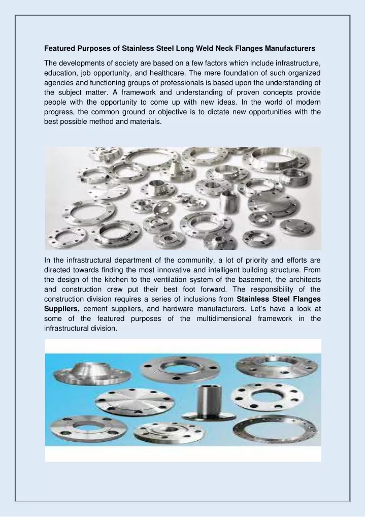 featured purposes of stainless steel long weld