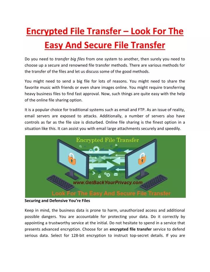 encrypted file transfer look for the easy