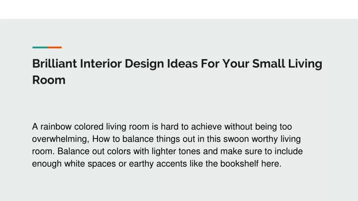 brilliant interior design ideas for your small
